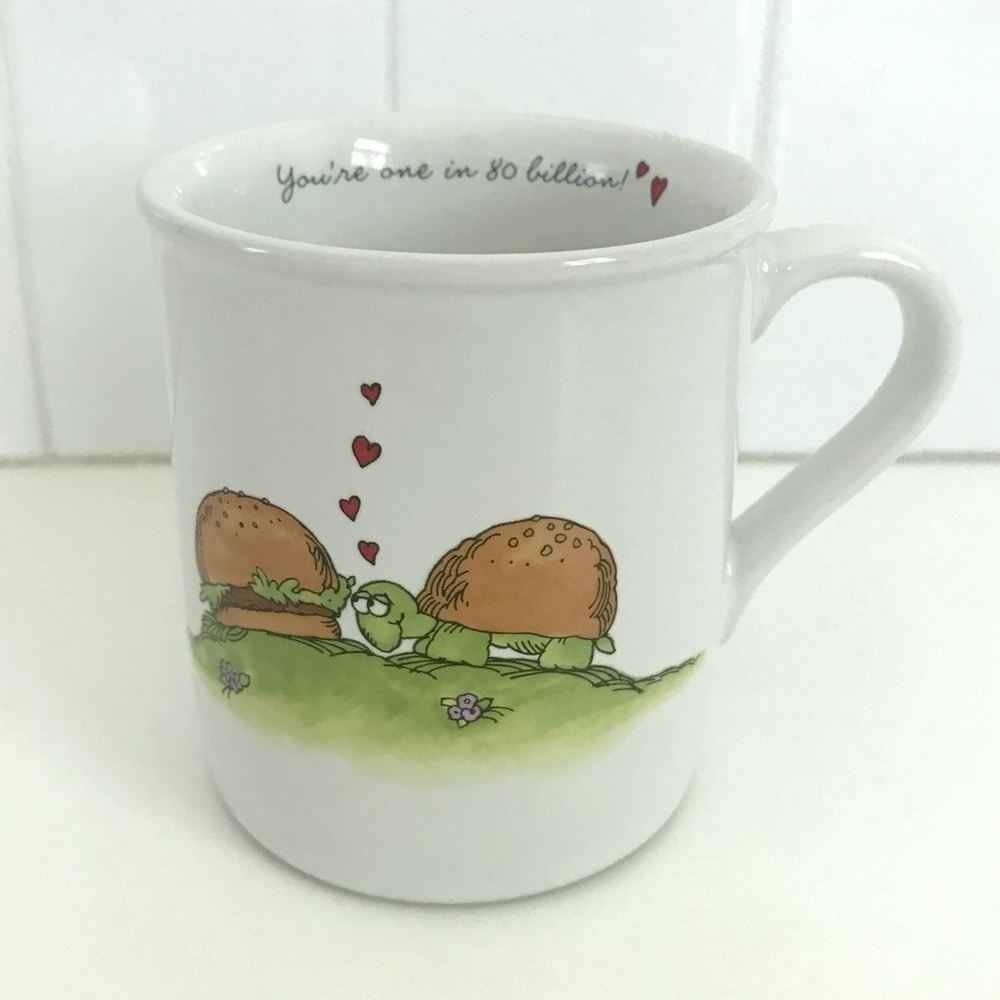 Vintage 80’s turtle & burger novelty coffee mug